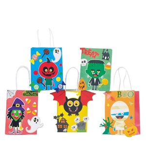 Bolsas de Papel para Halloween, Bolsas de Dulces para Halloween, Bolsas de Regalo para Fiestas de Halloween con Asas Retorcidas - Product Image 1