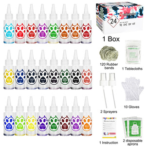 Kits de teinture <span class=keywords><strong>tie</strong></span>-<span class=keywords><strong>dye</strong></span> pour tissus en 18 couleurs, ensemble de poudre de peinture textile pour la peinture sur tissu, vêtements, fête, ensemble d'art - Product Image 4