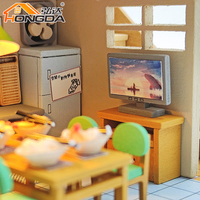Hongda style japonais s2233 maison de poupée maison de Yamano en bois miniature bricolage maison de poupée avec lumière
