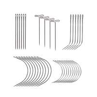Aiguille à tisser de type C pour tapisserie, moquette, cuir, toile, réparation de perruques, aiguilles courbées pour extensions, outils de coiffure