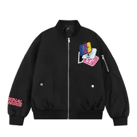 Blouson bomber vintage unisexe LAYENNE avec broderie, coupe ample, coupe-vent, pour l'hiver, logo personnalisé, blouson bomber pour homme