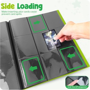 Reliure à cartes de qualité supérieure en cuir PP imperméable, couleur tendance, mini vert, 9 pochettes, pour cartes de commerce et cartes Pokémon - Product Image 2