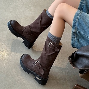 Bottines pour femme à talon épais et bout carré, confortables et multifonctionnelles, au design rétro - Product Image 5