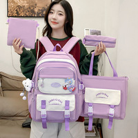 Large sac à dos argenté pour lycéennes mignon et léger sac à dos pour femmes cartable à fermeture éclair pour étudiantes