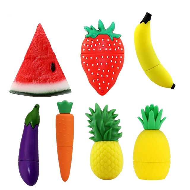 New Promotion USB Flash Drive Funny Fruit USB 2.0 2GB-32GB 100% Real Capacity Summer Gift 2-Year Warranty
