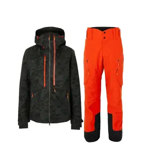 Großhandel Camouflage Print Skiwear Herren Ski anzug Hooded Ski Jacket Pants für Herren