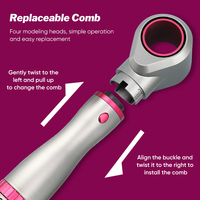 Brosse à air chaud ionique professionnelle de qualité salon 1000W 4-en-1 Sèche-cheveux et coiffeur avec diffuseur et peigne