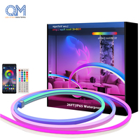 Kit de bandes lumineuses LED RGBIC intelligentes à commande par application, en PVC, étanches IP65, 5V USB, pour décorations de Noël et enseignes néon pour salle de jeux