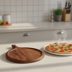 Planche à découper en bois de noyer naturel, planche de service rainurée pour pizza, avec poignées, pour les fêtes, la cuisine - Product Image 4