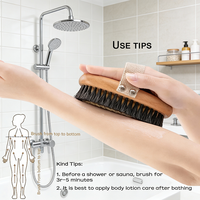 Brosses de bain, éponges et exfoliants pour la douche en bois de qualité supérieure avec logo personnalisé, poils de sanglier et cuivre, pour le corps sec