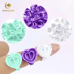 Star Speed Wholesale Pink Heart Shape Flower Glue Ring Eyelash Extension Tools Lash Glue Rings