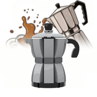 BZ-0196 Bloques de Construcción Creativos con Forma de Cafetera Moka, 191 Piezas, Ladrillos de Simulación de Cafetera, Modelo Coleccionable, Regalo