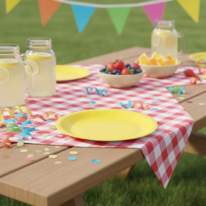 Hechos de cartón de alta calidad, 17 cm, 8 platos amarillos, kits de artículos desechables para fiestas. - Product Image 6