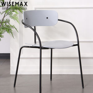 WISEMAX-Silla de comedor con marco de metal, asiento de madera contrachapada, precio barato, nórdico, para restaurante - Product Image 5