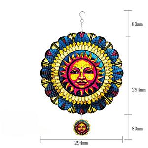 Molinillo de Viento 3D de Acero Inoxidable con Corte Láser, Arte Metálico de 12 Pulgadas, Molinillo de Viento Colgante con Diseño de Dios Sol, Decoraciones Cinéticas para Jardín - Product Image 2
