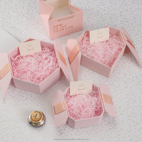 Luxuriöse Achteckige Geschenkbox aus Satin Recycelbare Karton-Webboxen für Haarprodukte Rosa Verpackungsbox für Kleinunternehmen