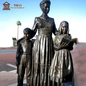 Estatua de Bronce Personalizada de Recuerdo Escolar, Escultura de Maestro y Niños - Product Image 4