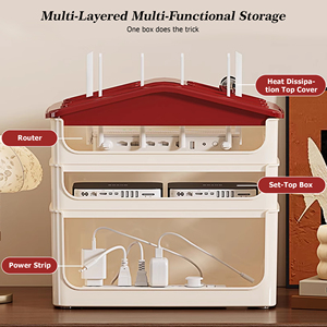 <span class=keywords><strong>Caja</strong></span> de Almacenamiento Multifuncional Rectangular de Plástico Moderno con Diseño Desmontable, Construcción Moldeada por Inyección, Gestión de Cables - Product Image 2