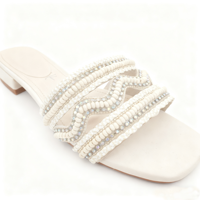 Chaussures plates à bout ouvert et talon carré, style montantes, avec bride ornée de strass, rehaussantes, pour l'été et l'automne