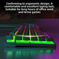 Clavier Souris Gamer Pas Cher en Gros d'Usine Combo PC Bureau Teclado Arc-en-ciel Rétroéclairé Clavier et Souris Gaming Combo