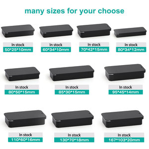 Boîte en fer blanc rectangulaire noire mate personnalisable avec couvercle, récipient carré en métal, pot à tiroir coulissant, emballage cadeau pour pain lait, vente en gros - Product Image 2