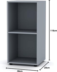 Estantería de estantería de cubo, organizador de madera, estantería de almacenamiento abierta (2 <span class=keywords><strong>cubos</strong></span>, gris) - Product Image 4