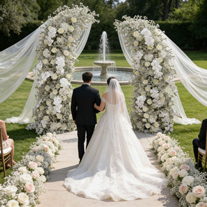 Arche de fleurs artificielles personnalisées faites à la main en gros pour les décorations de mariage et de rentrée scolaire - Product Image 1