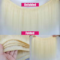 Extensions de cheveux humains vierges vietnamiens bruts, blond clair 613, texture Yaki doux et lisse, ou lisse crépu, en mèches