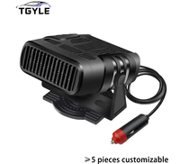 Chauffe-voiture portable 12V, dégivreur, ventilateur en plastique de 6 pouces, chauffage rapide du pare-brise pour la ventilation des véhicules et la climatisation en stationnement