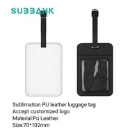 Étiquettes de bagage de blancs de Sublimation en cuir d'impression personnalisée de sous-banque avec l'étiquette d'identification de voyage de poche d'insertion de carte