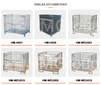 Conteneur de stockage en acier galvanisé avec roues, côtés en treillis métallique, pour transport et stockage de palettes en cave à vin