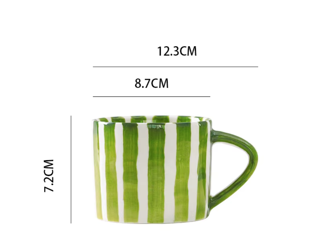 Middle green striped cup