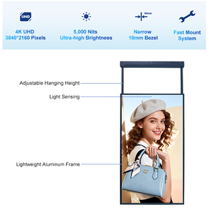 Nouveau produit 2026 – Écran numérique d'affichage en vitrine haute luminosité de 55 pouces pour installation murale/suspendue/sur pied en intérieur Adh06 5 000 - Product Image 1