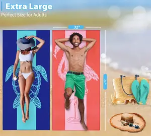 Lightweight Rpet Best Selling Recycled Large Printed Microfibre Suede Wholesale Sand Free Microfiber Custom Beach Towel