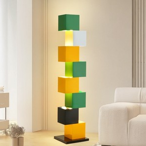 Cojín decorativo moderno de terciopelo geométrico con patrón a cuadros en blanco y negro, estilo nórdico, para sofá. - Product Image 2