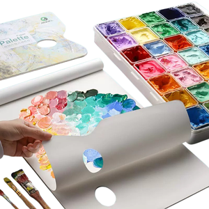 Feuilles de mélange Maries 8K/A4 Peel-off Papier à palette jetable pour acrylique/<span class=keywords><strong>gouache</strong></span>/huile sans lavage <span class=keywords><strong>Studio</strong></span> Essential en bois - Product Image 5