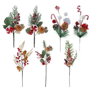 Adornos <span class=keywords><strong>de</strong></span> Peluche <span class=keywords><strong>de</strong></span> Hombre <span class=keywords><strong>de</strong></span> Jengibre al por Mayor para Árbol <span class=keywords><strong>de</strong></span> <span class=keywords><strong>Navidad</strong></span>, Decoración Festiva <span class=keywords><strong>de</strong></span> Hombre Galleta Marrón con Rocios Florales - Product Image 3