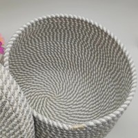 Panier de rangement en coton et polyester tissé YongLin 21x17cm - Beau et pratique