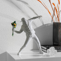 Coloré moderne abstrait fleur homme dessin animé Sculpture rue mur Art résine Graffiti conception modèle étanche léger