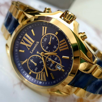 Montre de couple chronographe minimaliste de luxe MKOriginals de haute qualité, à quartz, avec aiguilles en cristal et design pièce de monnaie, résistante à l'eau 30M