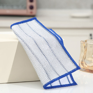 Chiffon de nettoyage en tissu composite blanc rayé avec fil argenté, absorbant l'humidité, pour la maison et la cuisine - Product Image 3