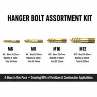 Kit d'assortiment de goujons à double extrémité M6 M8 M10 M12, mélangés, pour bois et métal, en acier au carbone, finition zinc jaune, ensemble de quincaillerie DIN