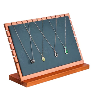 Jinsky Wood Jewelry Display Stand Wooden <b>Rack</b> Tray for Pendant Necklace Bracelet Display in Store - Product Image 1