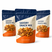Sachet de mélange de snacks savoureux avec fermeture éclair - Sac alimentaire personnalisé en VMPET haute barrière, de qualité alimentaire, à fond stable