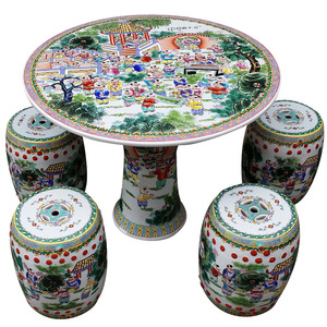 Taburetes de mesa de cerámica pintados a mano de Jingdezhen, mesas de acento de porcelana esmaltada china tradicional, venta de esmalte de cerámica artesanal - Product Image 1