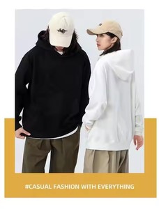 Sweat à capuche en éponge française épaisse et épaisse 100% coton pour hommes, imprimé Streetwear surdimensionné vierge de haute qualité, tricoté anti-rides - Product Image 4