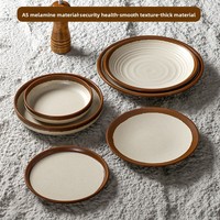 Assiettes à fondue chinoises en mélamine peintes à la main, motif uni, design minimaliste, vaisselle commerciale pour restaurants