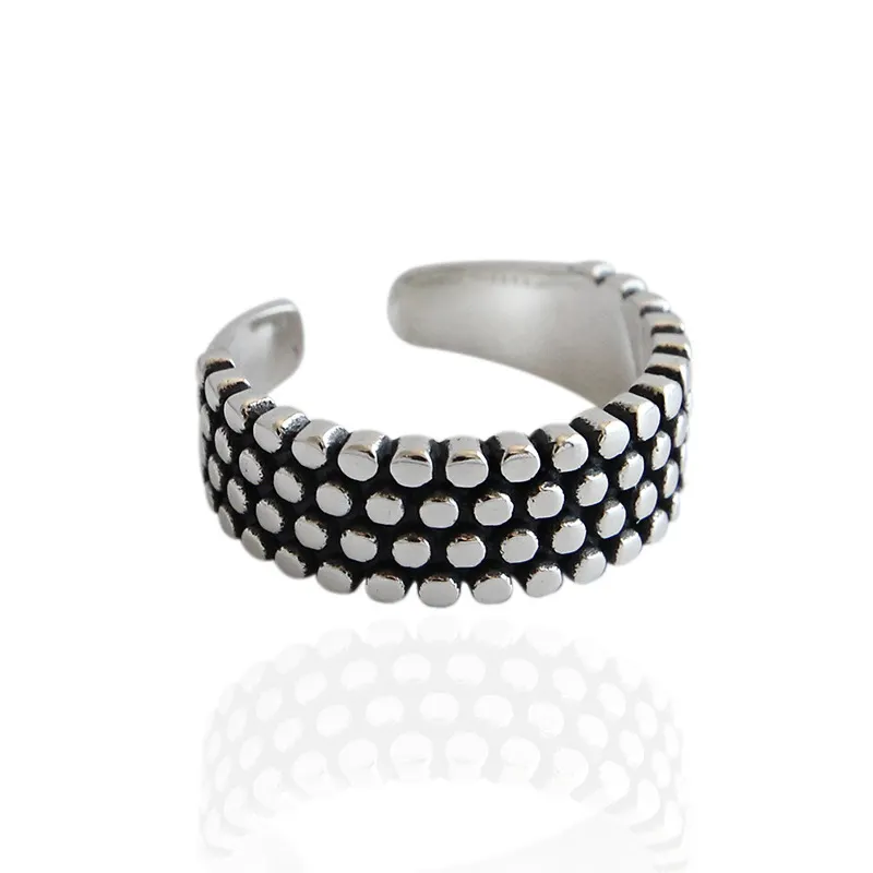 Женское Винтажное кольцо в горошек, из серебра 925 пробы