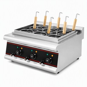 เครื่องต้มบะหมี่ไฟฟ้าเชิงพาณิชย์ 6 ตะกร้า 220V 6kW แบบตั้งโต๊ะ สำหรับร้านอาหาร ราเมน อุด้ง โฟ พาสต้า - Product Image 1