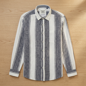 Camisa Casual de Hombre Enovate Logan a Cuadros, Doble Botonadura, Manga Larga, Cuello Clásico, Transpirable, Lino/Algodón, Estilo Verano ODM - Product Image 3